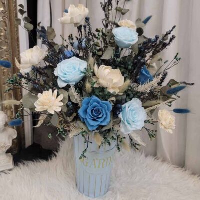 青藍玫瑰花盆 商品